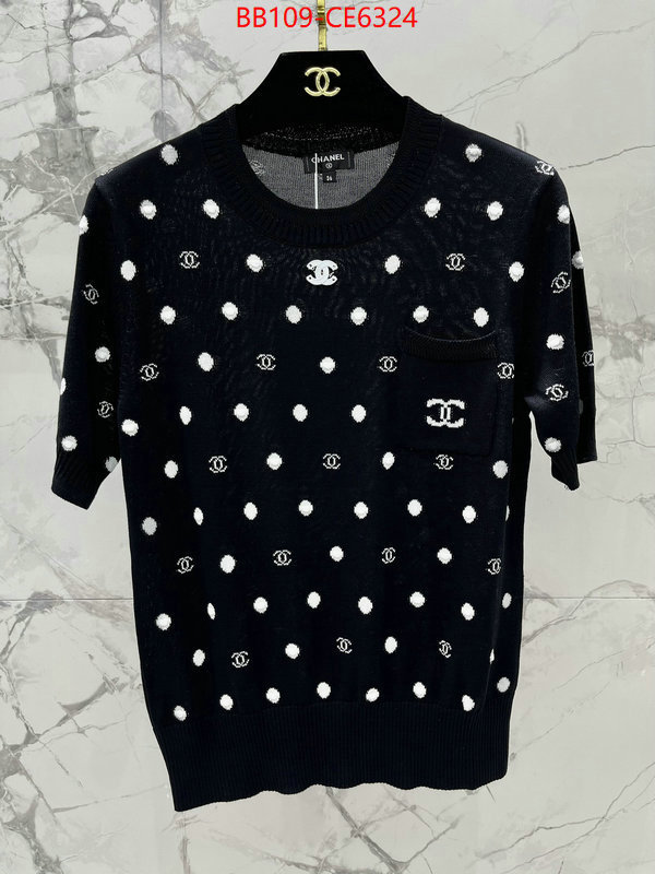 Clothing-Chanel,where could you find a great quality designer ID: CE6324,$: 109USD