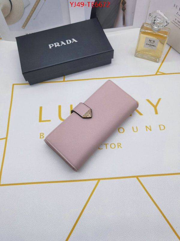 Prada Bags(4A)-Wallet,wholesale imitation designer replicas ID: TE6672,$: 49USD