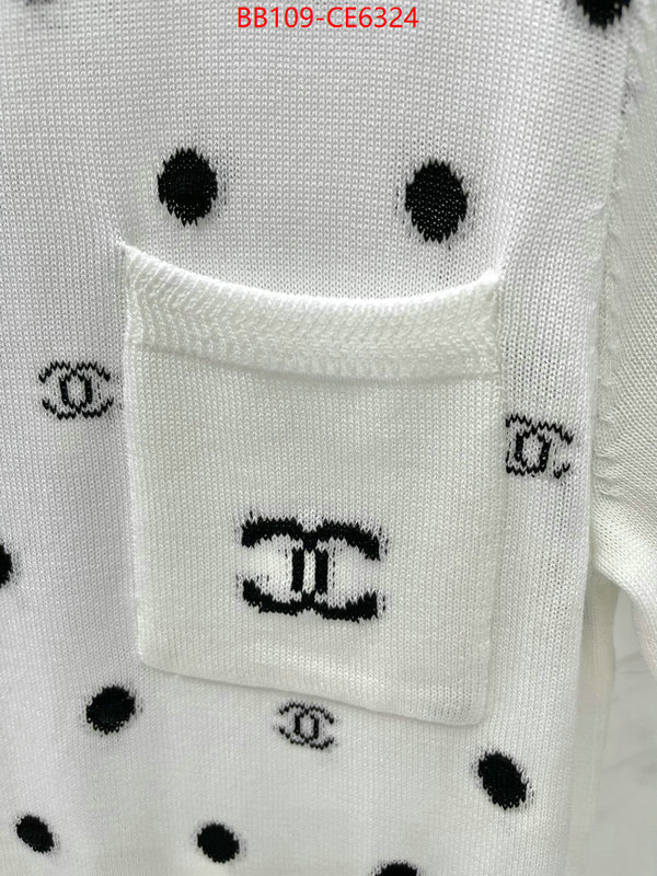 Clothing-Chanel,where could you find a great quality designer ID: CE6324,$: 109USD