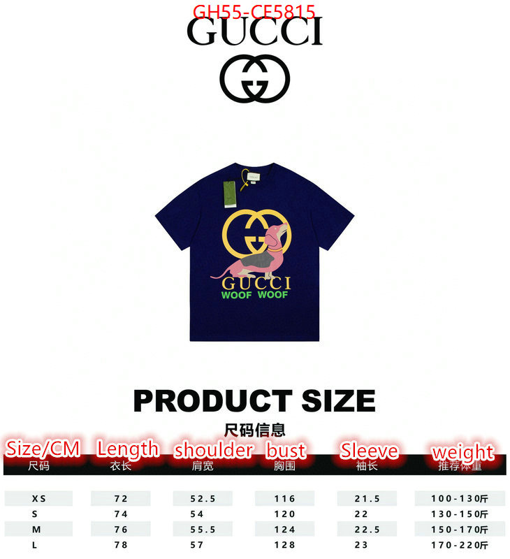 Clothing-Gucci,perfect quality designer replica ID: CE5815,$: 55USD