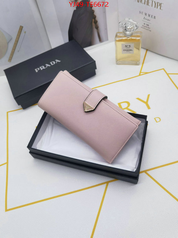 Prada Bags(4A)-Wallet,wholesale imitation designer replicas ID: TE6672,$: 49USD