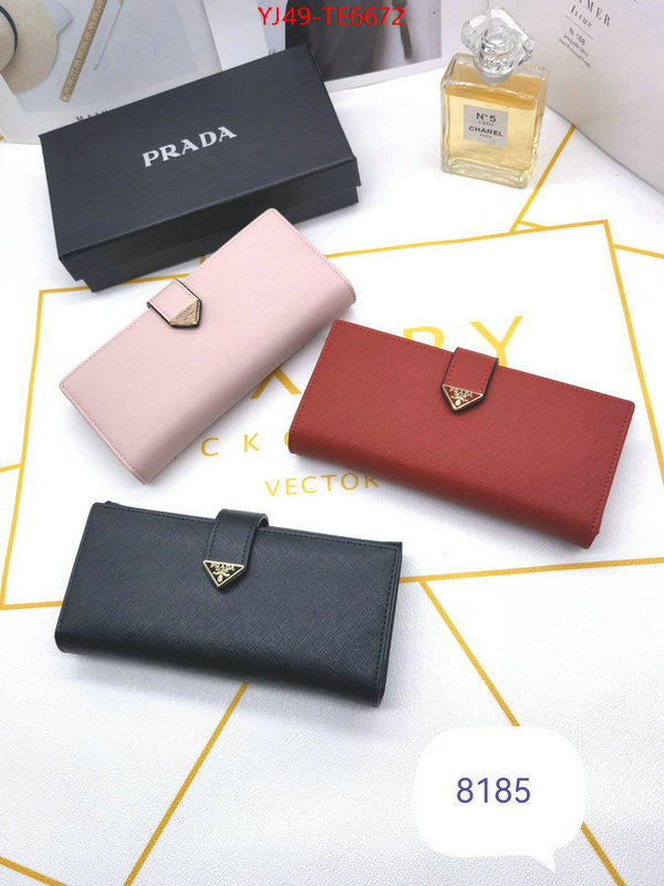 Prada Bags(4A)-Wallet,wholesale imitation designer replicas ID: TE6672,$: 49USD