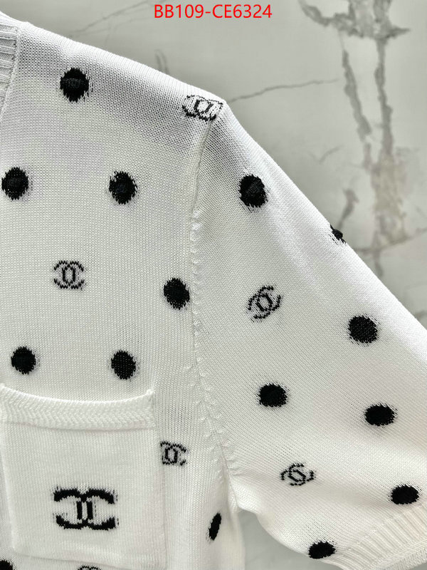 Clothing-Chanel,where could you find a great quality designer ID: CE6324,$: 109USD