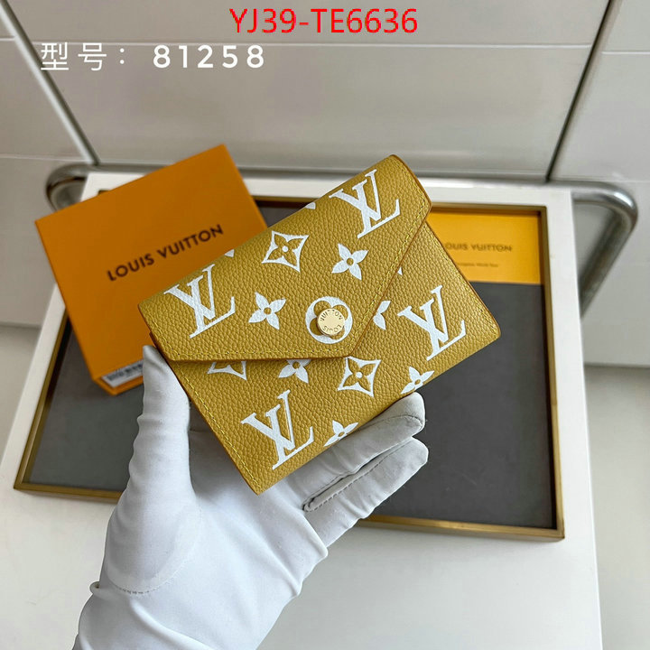 LV Bags(4A)-Wallet,wholesale imitation designer replicas ID: TE6636,$: 39USD