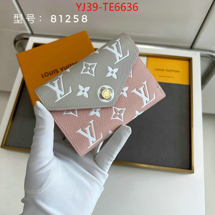 LV Bags(4A)-Wallet,wholesale imitation designer replicas ID: TE6636,$: 39USD