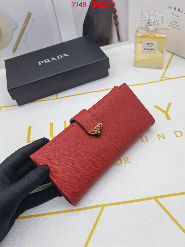 Prada Bags(4A)-Wallet,wholesale imitation designer replicas ID: TE6672,$: 49USD