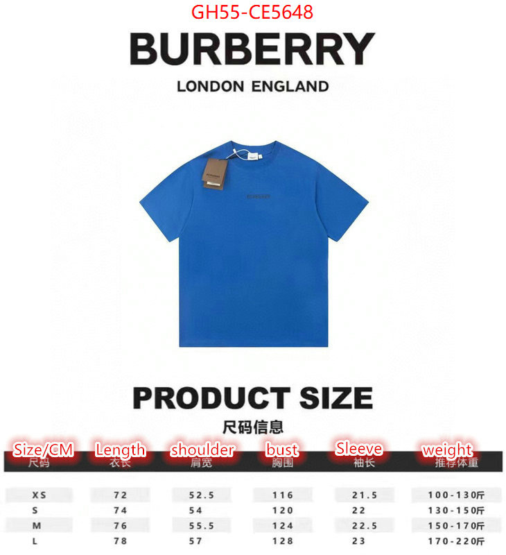 Clothing-Burberry,top designer replica ID: CE5648,$: 55USD