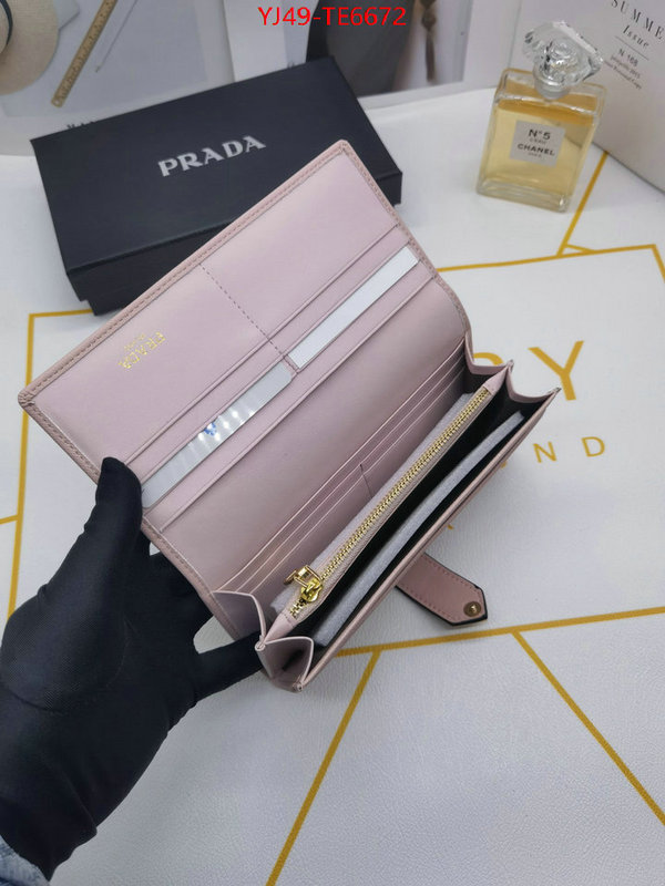 Prada Bags(4A)-Wallet,wholesale imitation designer replicas ID: TE6672,$: 49USD