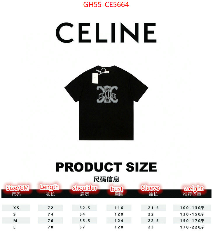 Clothing-Celine,mirror copy luxury ID: CE5664,$: 55USD