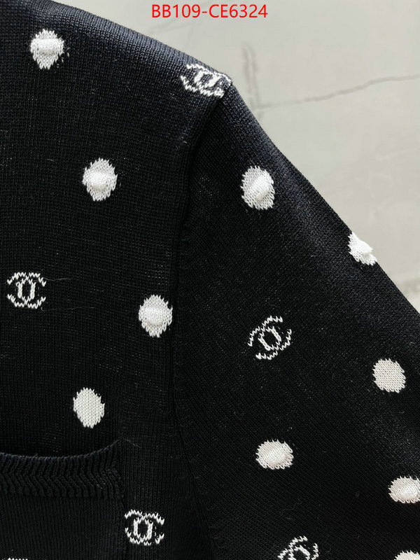 Clothing-Chanel,where could you find a great quality designer ID: CE6324,$: 109USD