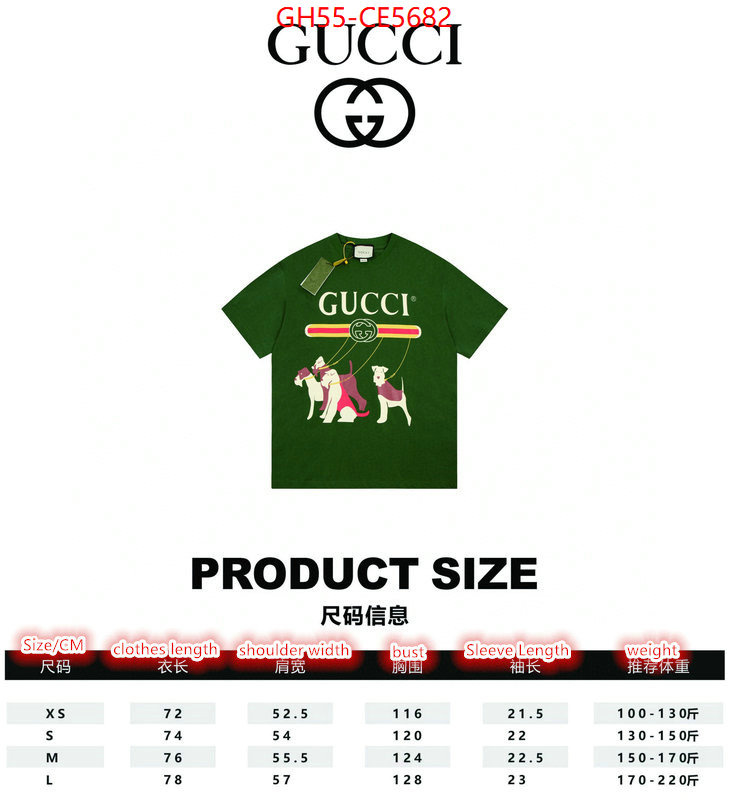 Clothing-Gucci,where can i buy the best 1:1 original ID: CE5682,$: 55USD