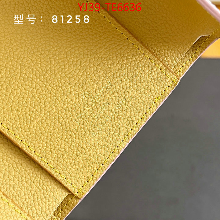 LV Bags(4A)-Wallet,wholesale imitation designer replicas ID: TE6636,$: 39USD