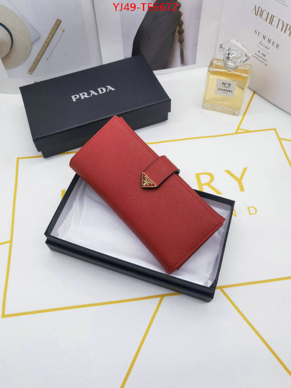 Prada Bags(4A)-Wallet,wholesale imitation designer replicas ID: TE6672,$: 49USD