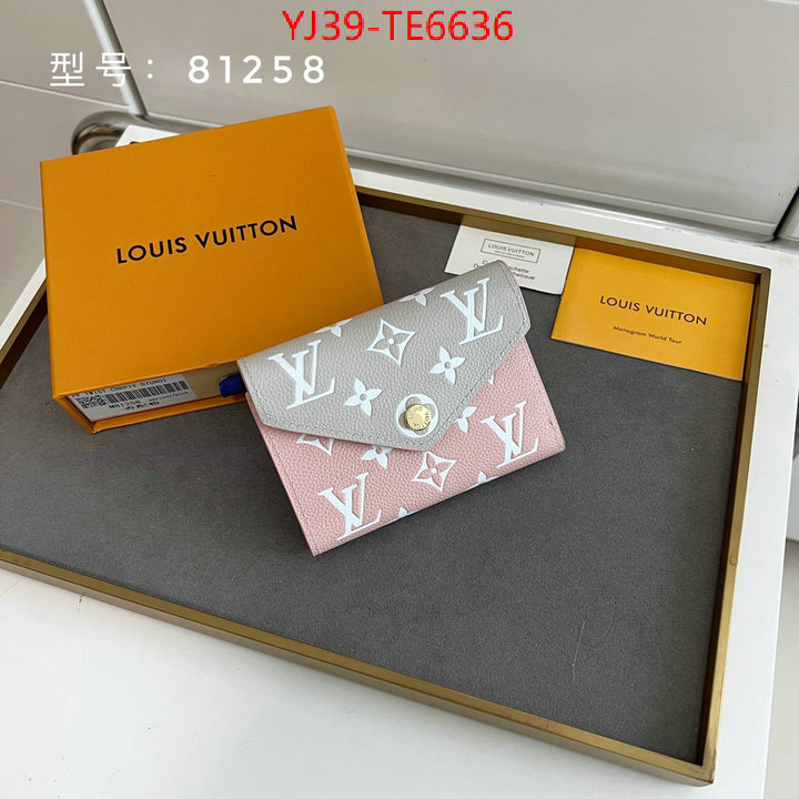 LV Bags(4A)-Wallet,wholesale imitation designer replicas ID: TE6636,$: 39USD