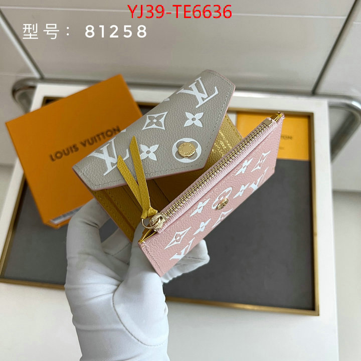LV Bags(4A)-Wallet,wholesale imitation designer replicas ID: TE6636,$: 39USD
