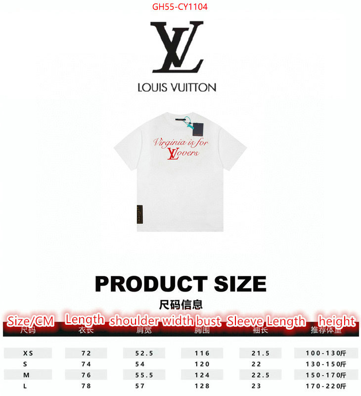 Clothing-LV,brand designer replica ID: CY1104,$: 55USD