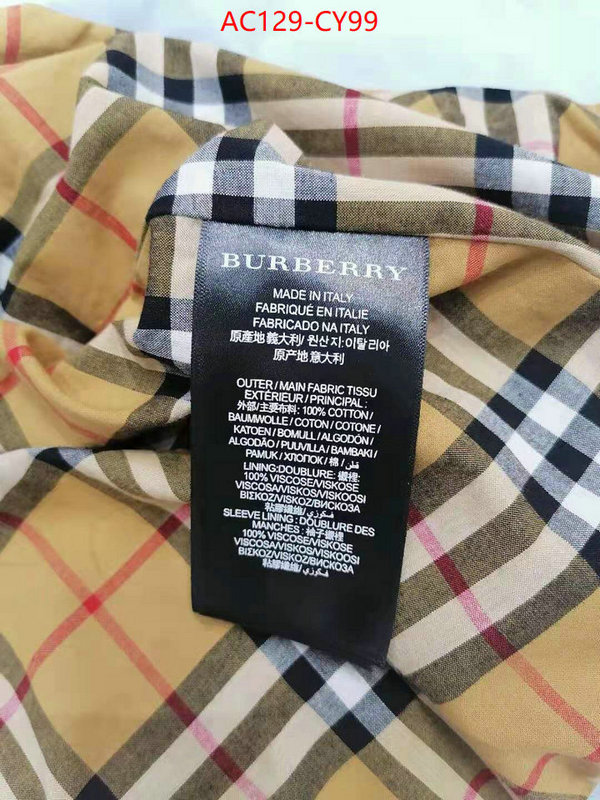 Clothing-Burberry,aaaaa+ replica designer ID: CY99,$: 129USD