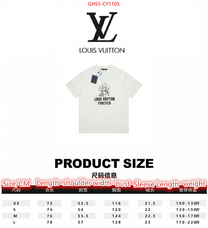 Clothing-LV,top perfect fake ID: CY1105,$: 55USD