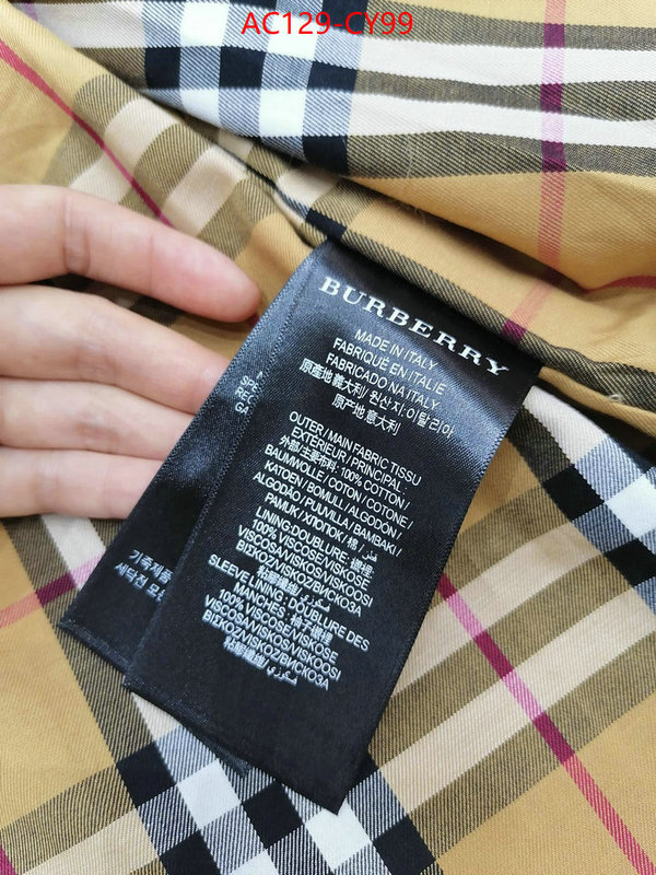 Clothing-Burberry,aaaaa+ replica designer ID: CY99,$: 129USD