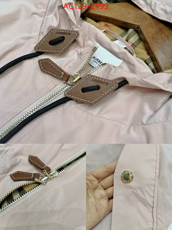 Clothing-Burberry,aaaaa+ replica designer ID: CY99,$: 129USD