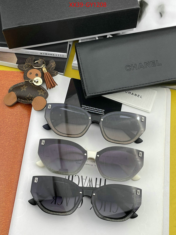 Glasses-Chanel,wholesale imitation designer replicas ID: GY1208,$: 39USD