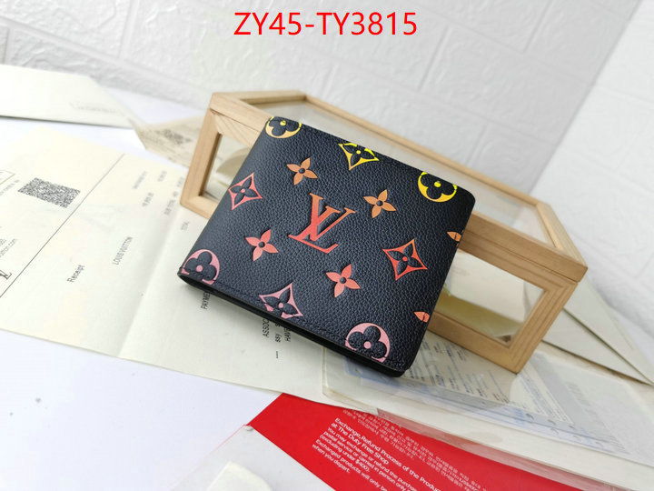 LV Bags(4A)-Wallet high quality 1:1 replica ID: TY3815 $: 45USD