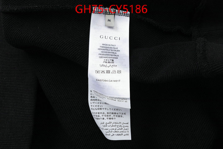 Clothing-Gucci luxury cheap ID: CY5186 $: 75USD