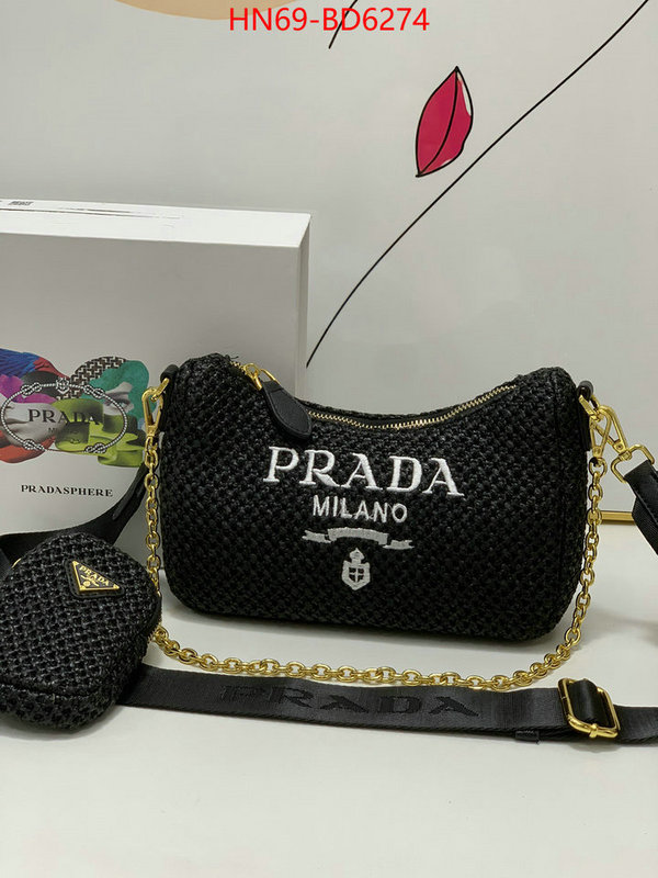 Prada Bags (4A)-Re-Edition 2005 the quality replica ID: BD6274 $: 69USD
