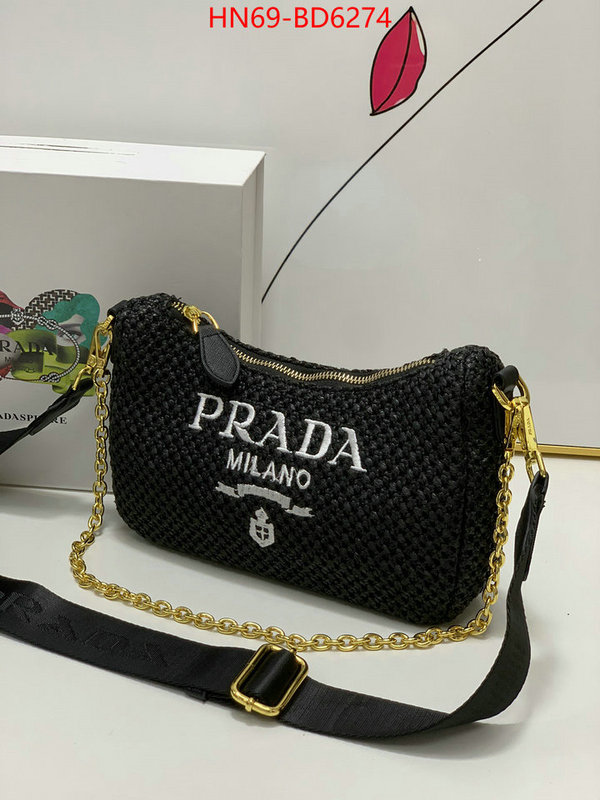 Prada Bags (4A)-Re-Edition 2005 the quality replica ID: BD6274 $: 69USD