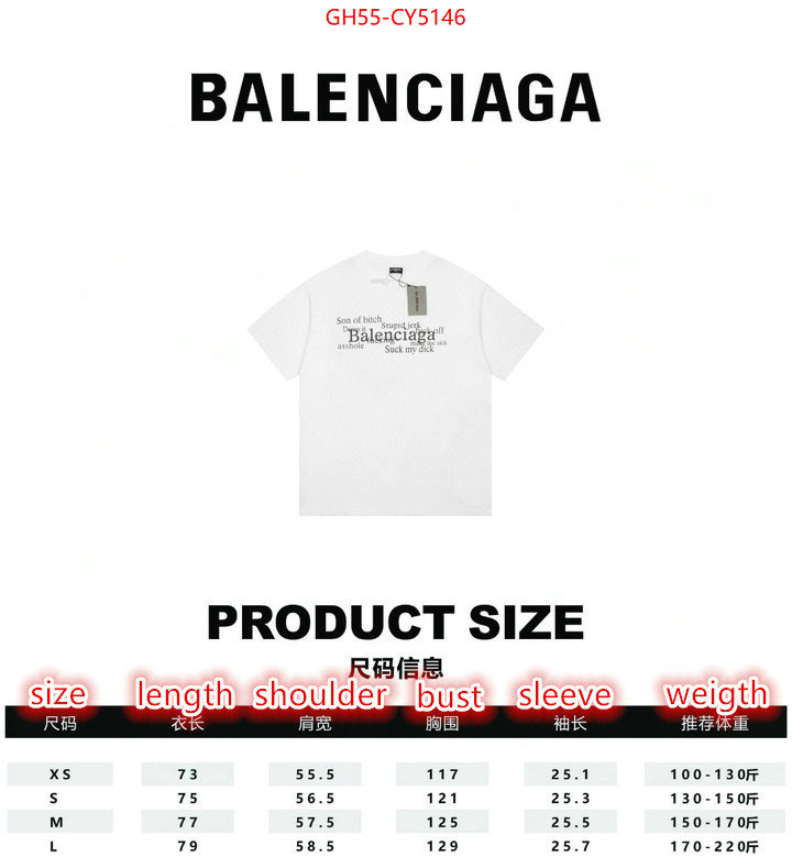 Clothing-Balenciaga best quality fake ID: CY5146 $: 55USD