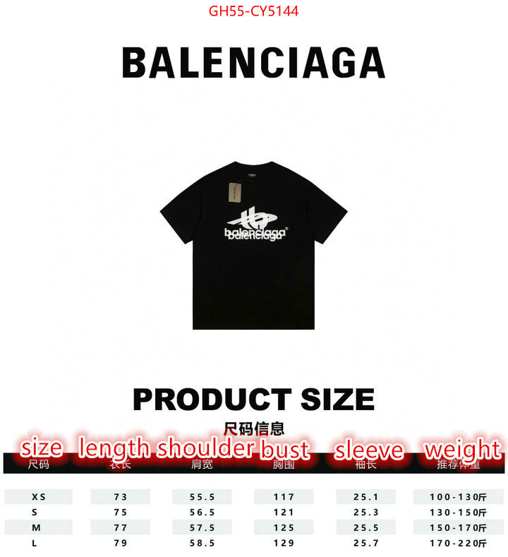 Clothing-Balenciaga outlet sale store ID: CY5144 $: 55USD