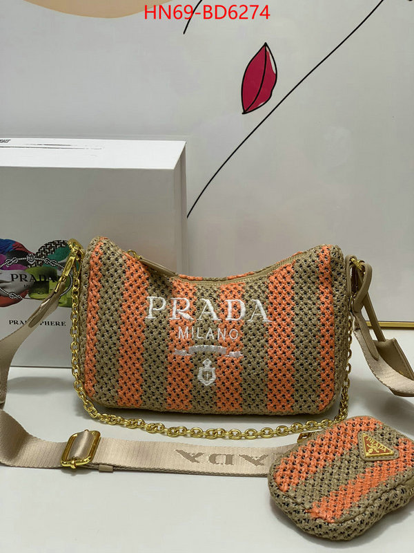 Prada Bags (4A)-Re-Edition 2005 the quality replica ID: BD6274 $: 69USD