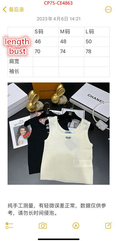 Clothing-Prada best replica 1:1 ID: CE4863 $: 75USD