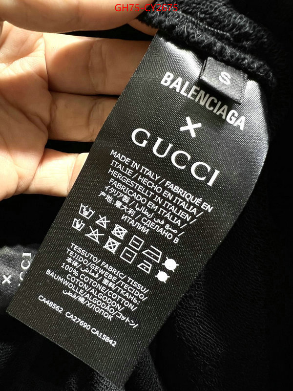 Clothing-Gucci what's the best to buy replica ID: CY2675 $: 75USD
