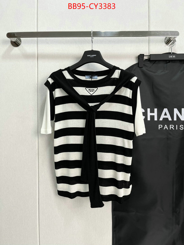 Clothing-Prada sell high quality ID: CY3383 $: 95USD