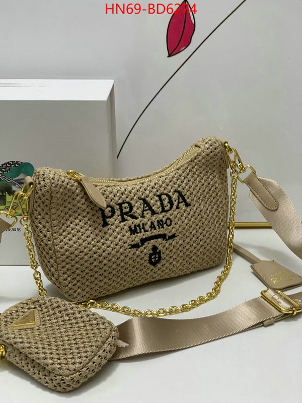 Prada Bags (4A)-Re-Edition 2005 the quality replica ID: BD6274 $: 69USD