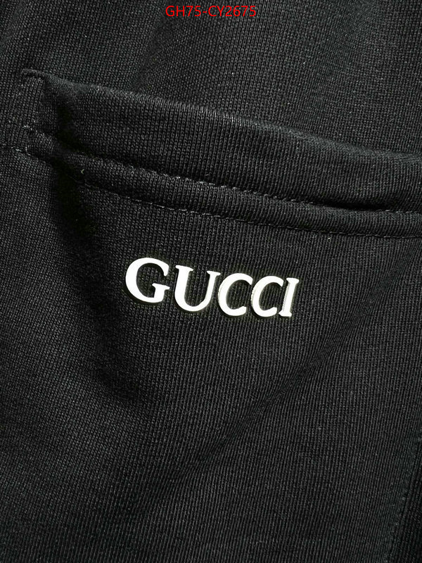 Clothing-Gucci what's the best to buy replica ID: CY2675 $: 75USD