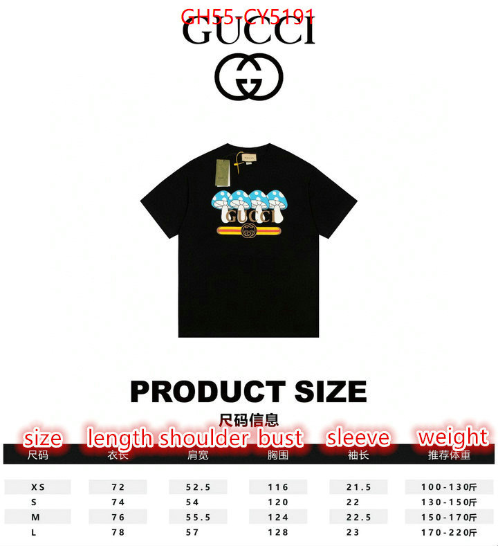 Clothing-Gucci shop ID: CY5191 $: 55USD