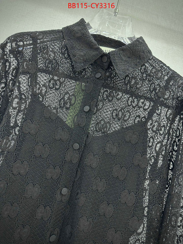 Clothing-Gucci 2023 replica wholesale cheap sales online ID: CY3316 $: 115USD