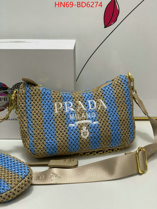 Prada Bags (4A)-Re-Edition 2005 the quality replica ID: BD6274 $: 69USD