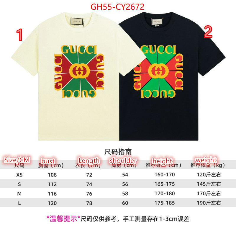 Clothing-Gucci luxury fake ID: CY2672 $: 55USD