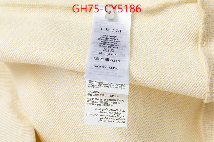 Clothing-Gucci luxury cheap ID: CY5186 $: 75USD