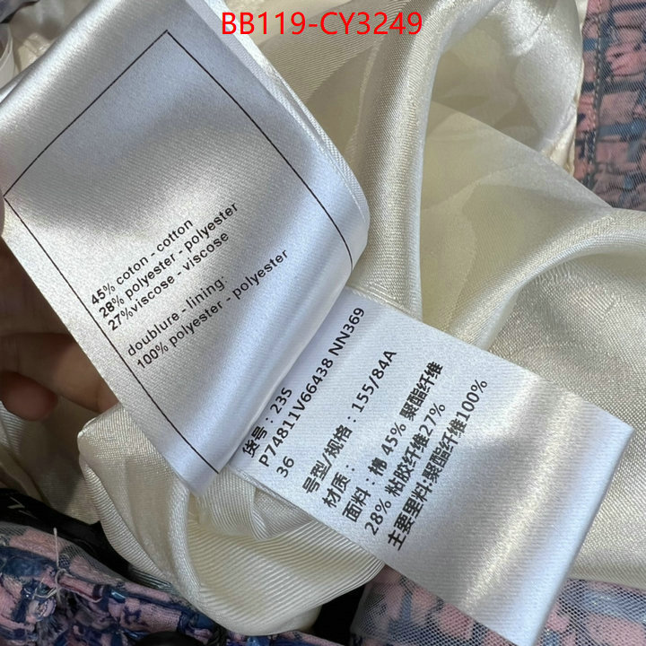 Clothing-Chanel 2023 aaaaa replica customize ID: CY3249 $: 119USD