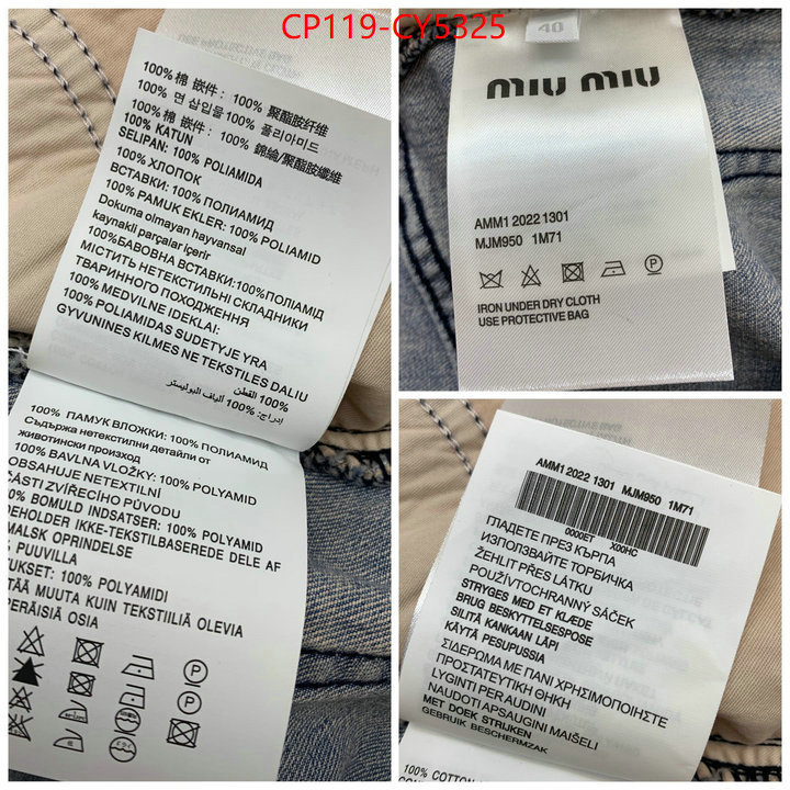 Clothing-MIU MIU quality replica ID: CY5325 $: 119USD
