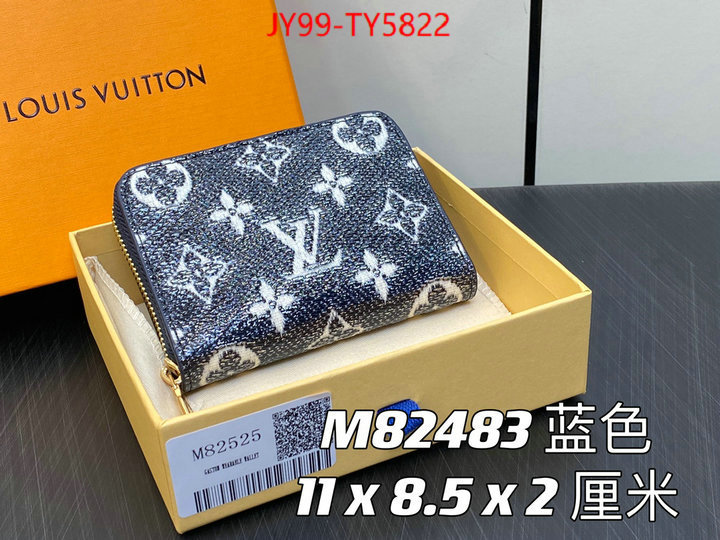 LV Bags(TOP)-Wallet top fake designer ID: TY5822 $: 99USD