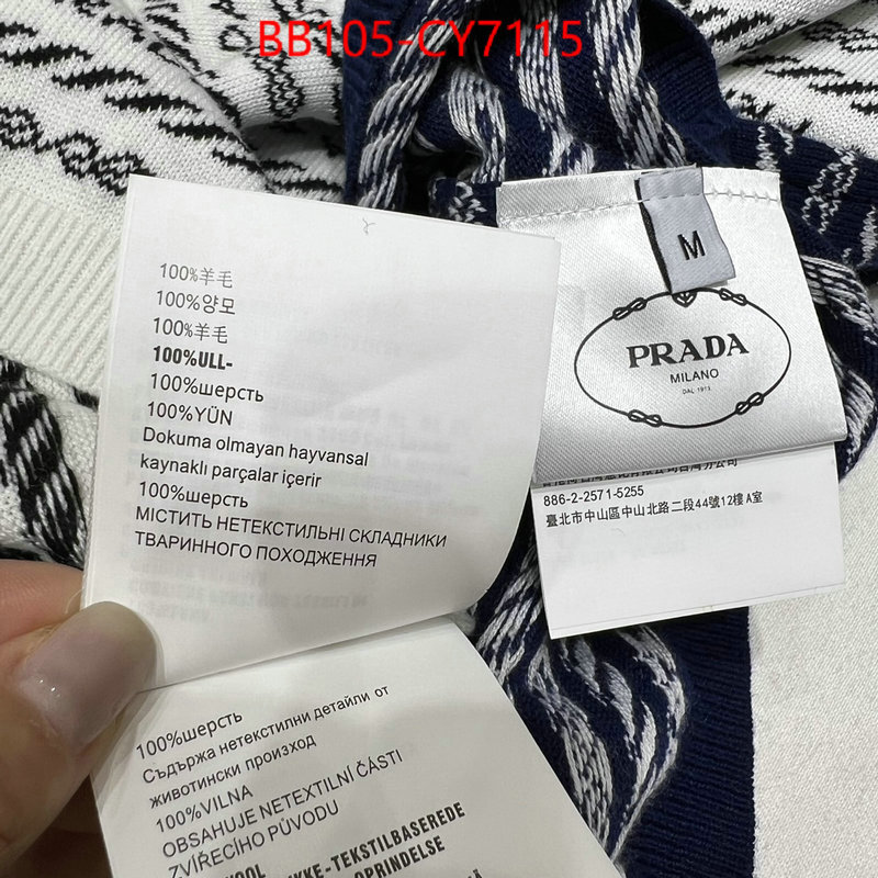 Clothing-Prada 2023 aaaaa replica 1st copy ID: CY7115 $: 105USD