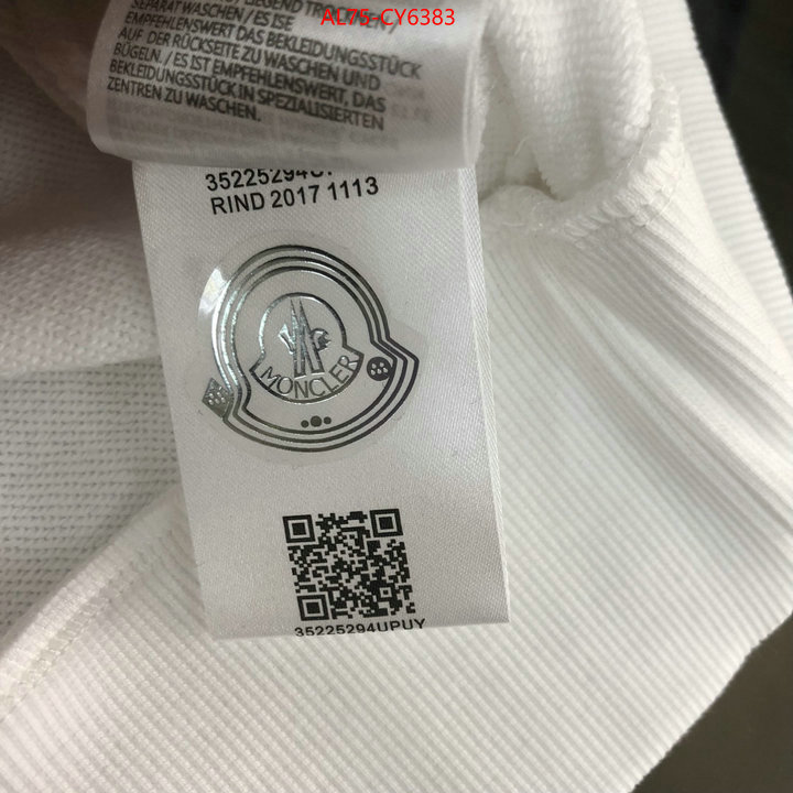 Clothing-Moncler what 1:1 replica ID: CY6383 $: 75USD