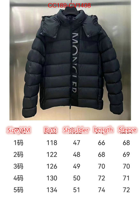 Down jacket Men-Moncler replica shop ID: CV1408 $: 189USD