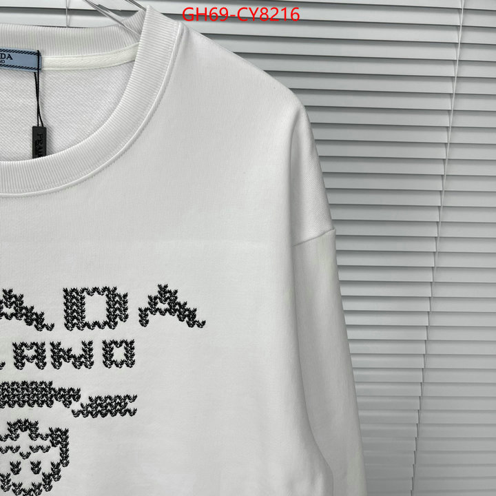 Clothing-Prada designer replica ID: CY8216 $: 69USD