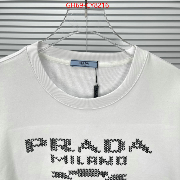 Clothing-Prada designer replica ID: CY8216 $: 69USD